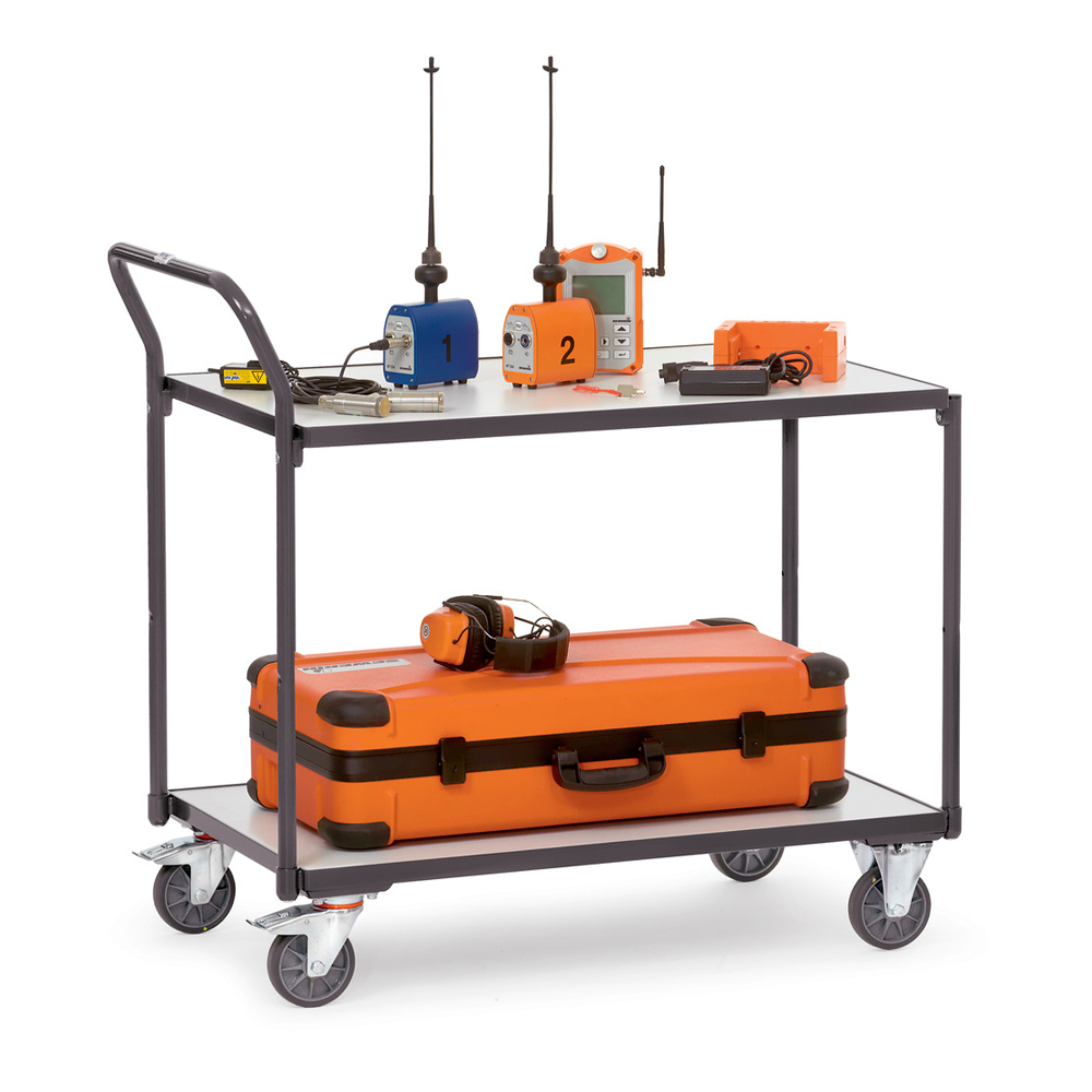 Produktbild ESD-Tischwagen 300 kg, 850 x 500 mm mit 2 Böden