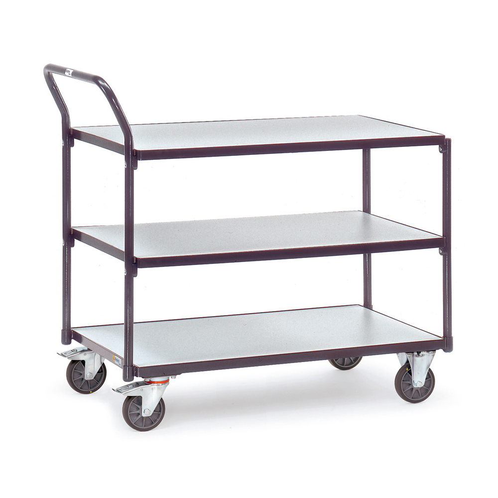 Produktbild ESD-Tischwagen 300 kg, 850 x 500 mm mit 3 Böden