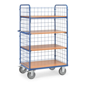 Produktbild Etagenwagen 1200 x 800 mm 3 Wände aus Drahtgitter