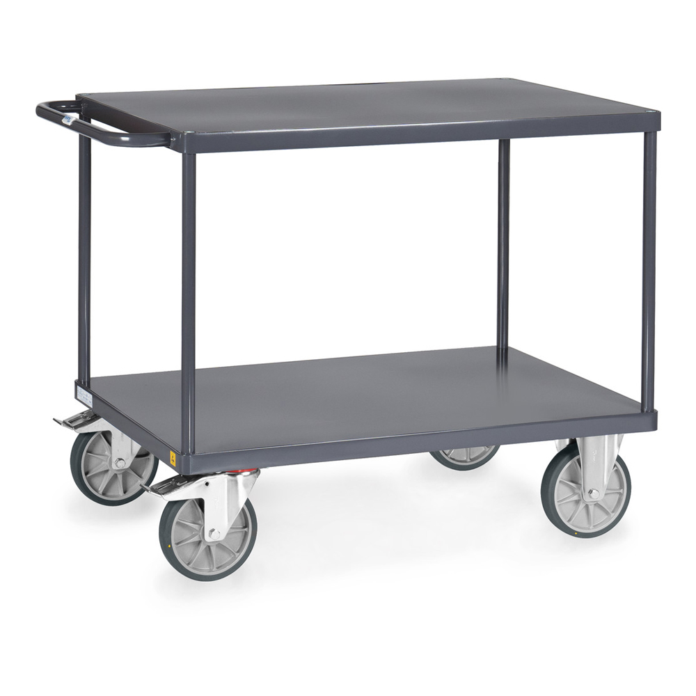 Produktbild ESD-Tischwagen 600 kg, 1000 x 700 mm mit 2 Stahlblech-Böden