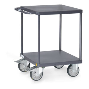 Produktbild ESD-Tischwagen 500 kg, 600 x 600 mm mit 2 Stahlblech-Böden