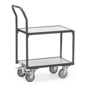Produktbild ESD-Eurokastenroller  605 x 405 mit 2 Böden und Schiebebügel