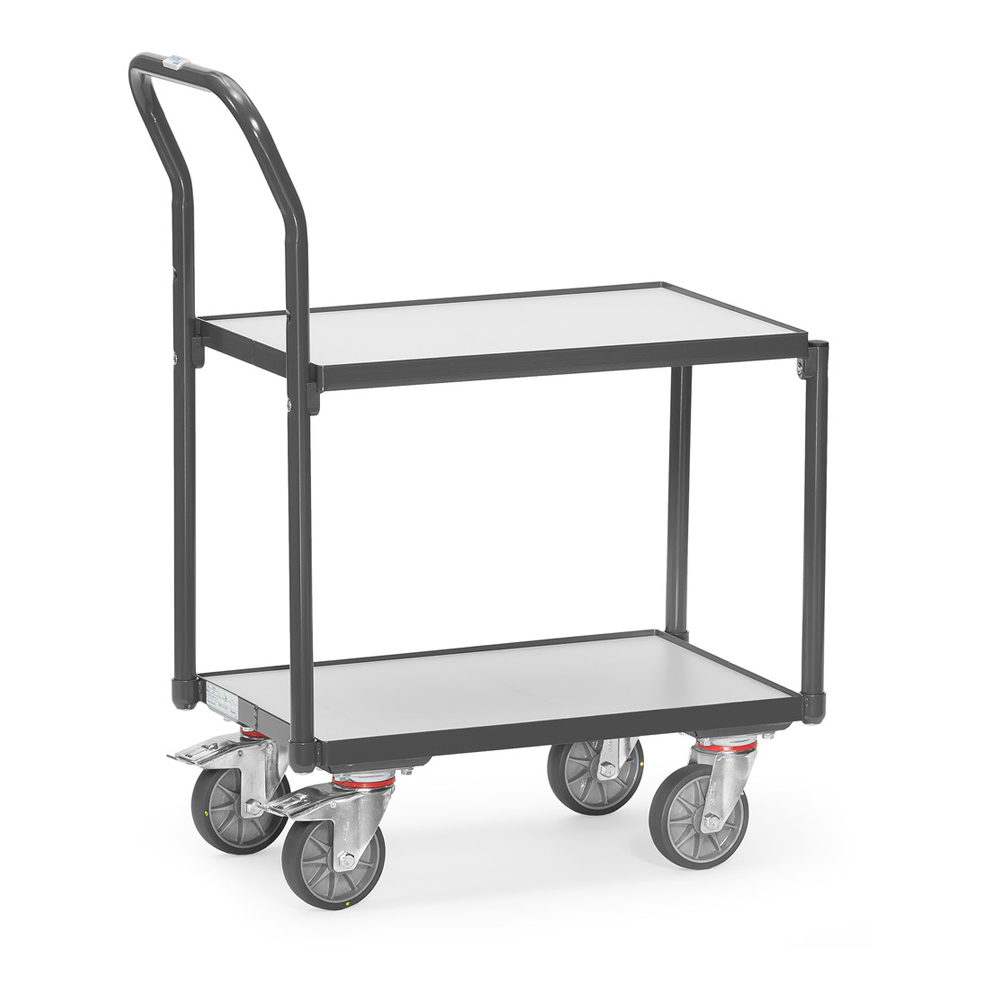 Produktbild ESD-Eurokastenroller 605 x 405 mit 2 Böden und Schiebebügel