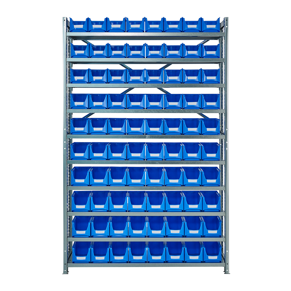 Produktbild Grundregal verzinkt Procoss mit FA-Sichtlagerkästen 2000 x 300 x 1230
